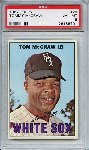 1967 TOPPS 29 TOMMY McCRAW PSA NM-MT 8