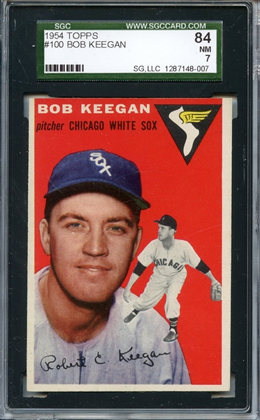 1954 Topps 100 Bob Keegan SGC NM 84 / 7