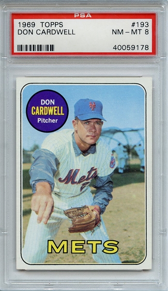 1969 TOPPS 193 DON CARDWELL PSA NM-MT 8
