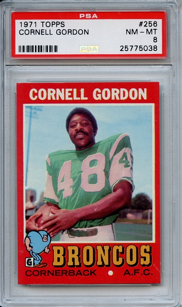 1971 TOPPS 256 CORNELL GORDON PSA NM-MT 8