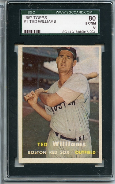 1957 TOPPS 1 TED WILLIAMS SGC EX/MT 80 / 6
