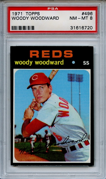 1971 TOPPS 496 WOODY WOODWARD PSA NM-MT 8