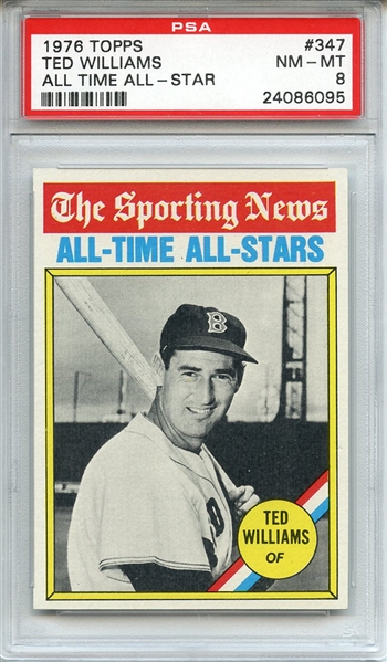 1976 TOPPS 347 TED WILLIAMS ALL TIME ALL-STAR PSA NM-MT 8