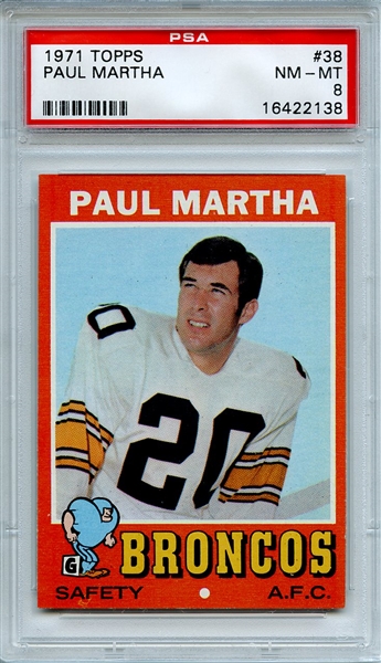 1971 TOPPS 38 PAUL MARTHA PSA NM-MT 8