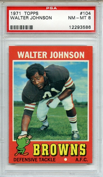 1971 TOPPS 104 WALTER JOHNSON PSA NM-MT 8