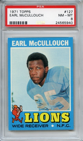 1971 TOPPS 127 EARL McCULLOUCH PSA NM-MT 8