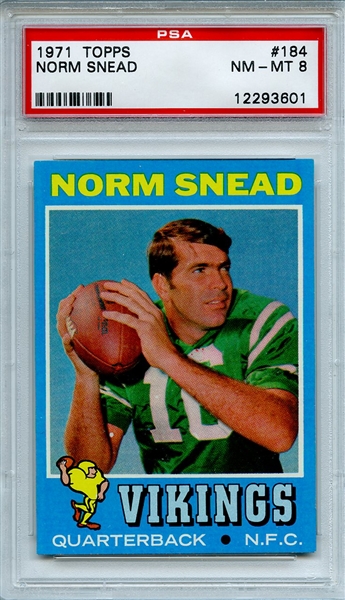 1971 TOPPS 184 NORM SNEAD PSA NM-MT 8