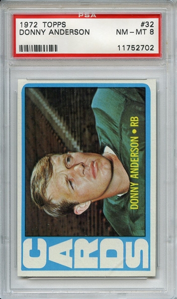 1972 TOPPS 32 DONNY ANDERSON PSA NM-MT 8