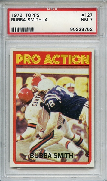 1972 TOPPS 127 BUBBA SMITH IN ACTION PSA NM 7