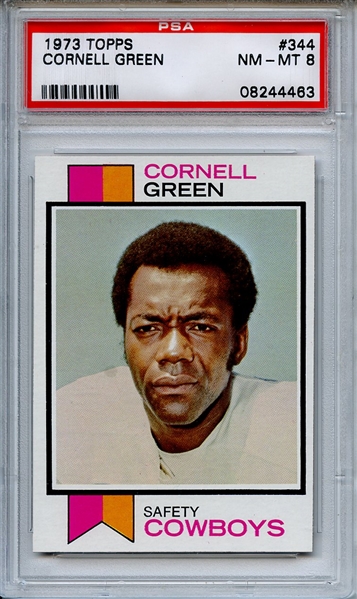 1973 TOPPS 344 CORNELL GREEN PSA NM-MT 8