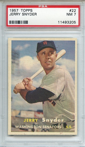 1957 TOPPS 22 JERRY SNYDER PSA NM 7