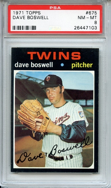 1971 TOPPS 675 DAVE BOSWELL PSA NM-MT 8