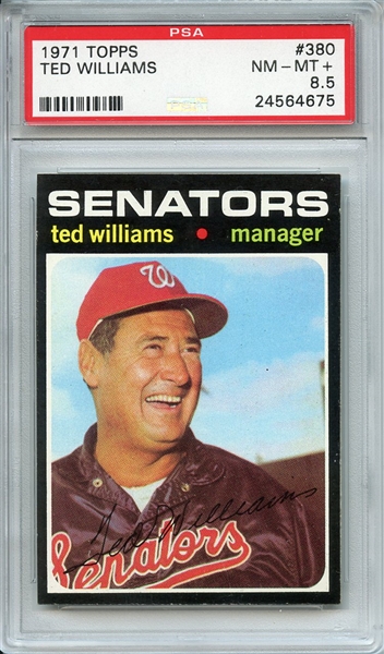 1971 TOPPS 380 TED WILLIAMS PSA NM-MT+ 8.5