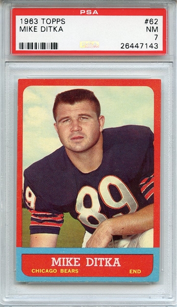 1963 TOPPS 62 MIKE DITKA PSA NM 7