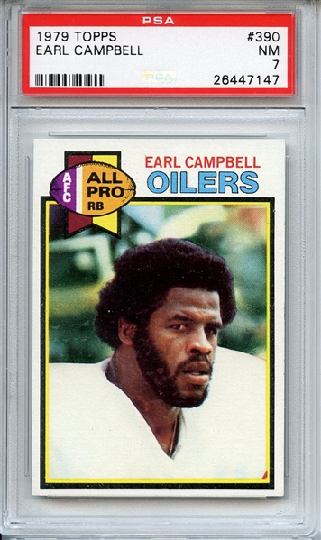 1979 TOPPS 390 EARL CAMPBELL RC PSA NM 7