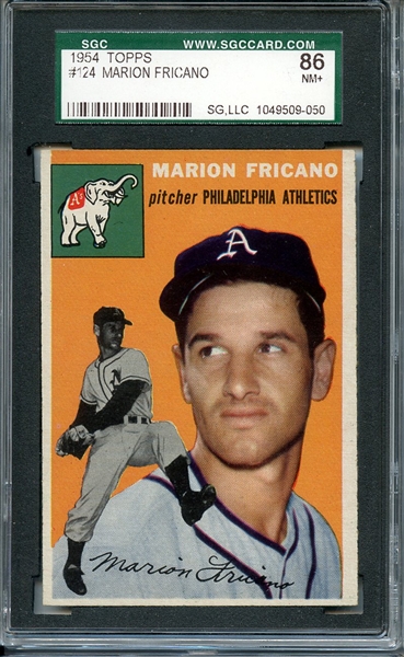 1954 TOPPS 124 MARION FRICANO SGC NM+ 86 / 7.5