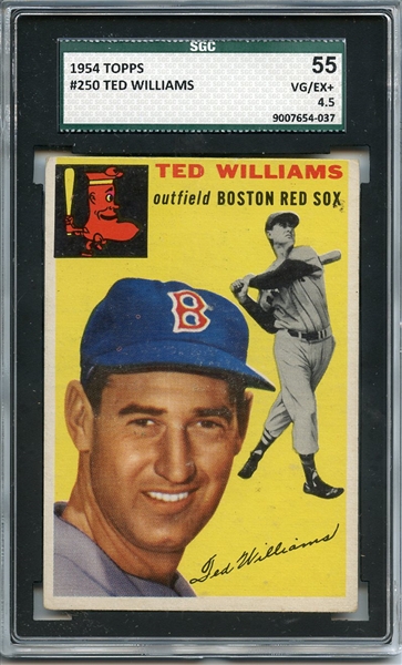 1954 TOPPS 250 TED WILLIAMS SGC VG/EX+ 55 / 4.5