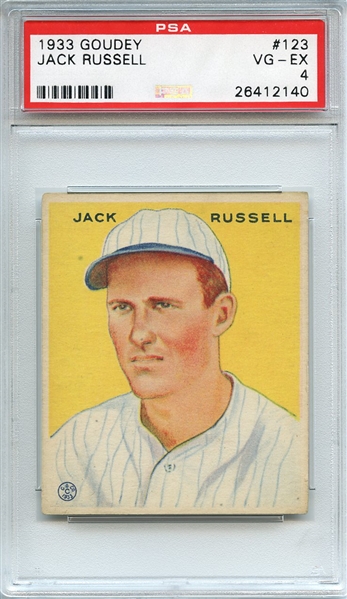 1933 GOUDEY 123 JACK RUSSELL PSA VG-EX 4