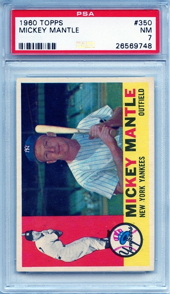 1960 TOPPS 350 MICKEY MANTLE PSA NM 7