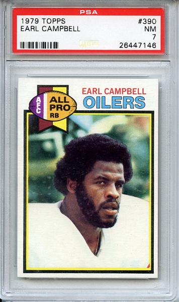 1979 TOPPS 390 EARL CAMPBELL PSA NM 7