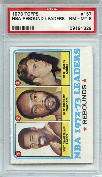 1973 TOPPS 157 NBA REBOUND LEADERS PSA NM-MT 8