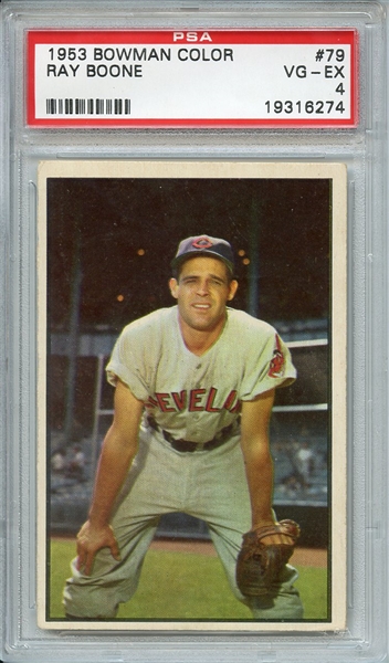 1953 BOWMAN COLOR 79 RAY BOONE PSA VG-EX 4