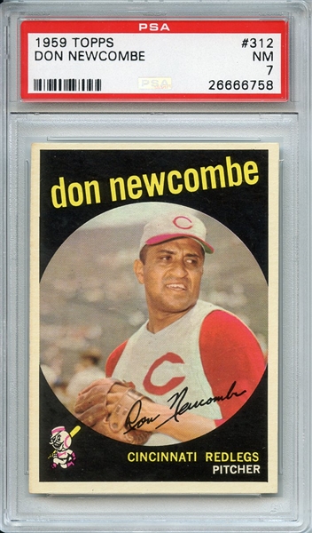 1959 TOPPS 312 DON NEWCOMBE PSA NM 7
