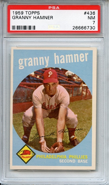 1959 TOPPS 436 GRANNY HAMNER PSA NM 7