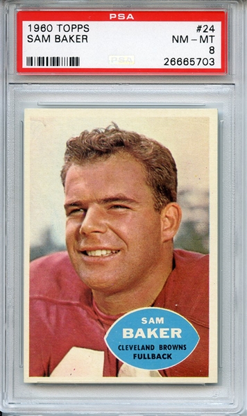 1960 TOPPS 24 SAM BAKER PSA NM-MT 8