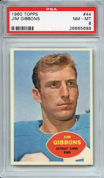 1960 TOPPS 44 JIM GIBBONS PSA NM-MT 8