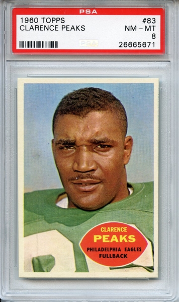 1960 TOPPS 83 CLARENCE PEAKS PSA NM-MT 8
