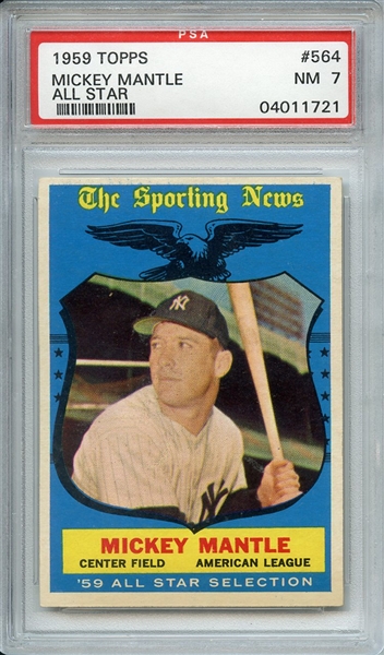 1959 TOPPS 564 MICKEY MANTLE ALL STAR PSA NM 7