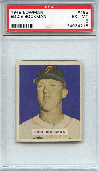 1949 BOWMAN 195 EDDIE BOCKMAN PSA EX-MT 6