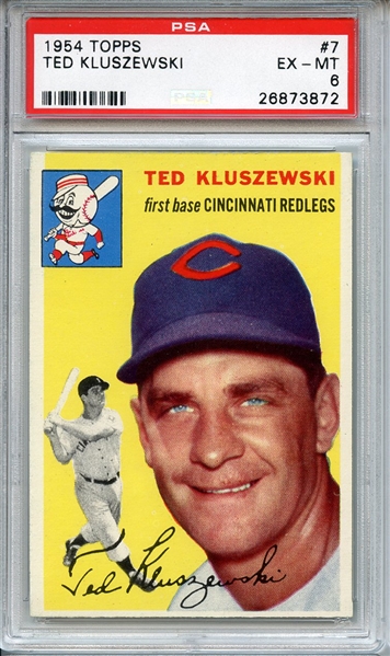 1954 TOPPS 7 TED KLUSZEWSKI PSA EX-MT 6