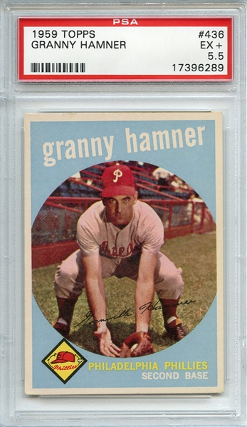 1959 TOPPS 436 GRANNY HAMNER PSA EX+ 5.5
