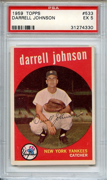 1959 TOPPS 533 DARRELL JOHNSON PSA EX 5
