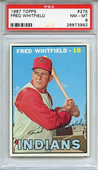 1967 TOPPS 275 FRED WHITFIELD PSA NM-MT 8