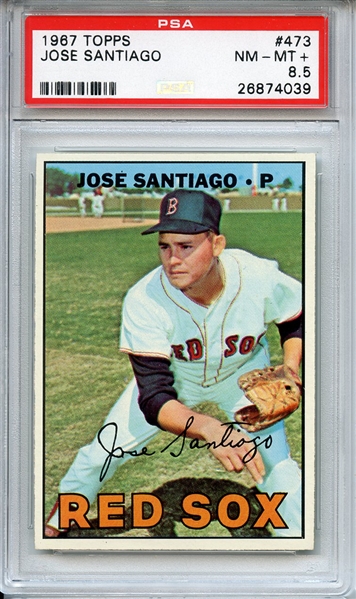 1967 TOPPS 473 JOSE SANTIAGO PSA NM-MT+ 8.5