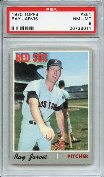 1970 TOPPS 361 RAY JARVIS PSA NM-MT 8