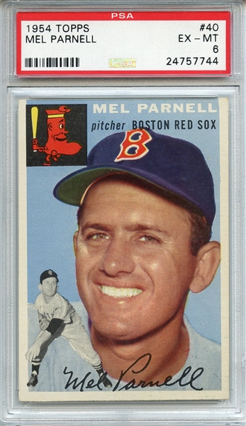 1954 TOPPS 40 MEL PARNELL PSA EX-MT 6