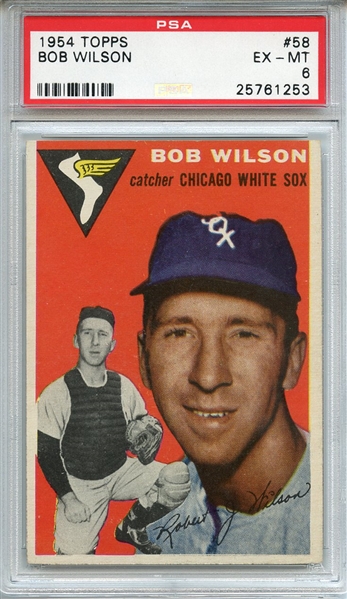 1954 TOPPS 58 BOB WILSON PSA EX-MT 6