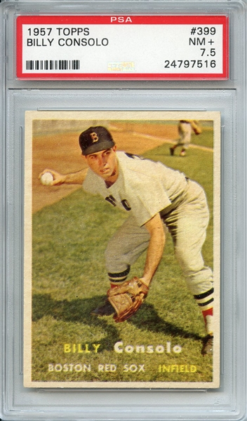 1957 TOPPS 399 BILLY CONSOLO PSA NM+ 7.5