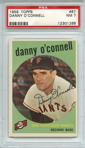 1959 TOPPS 87 DANNY O'CONNELL PSA NM 7