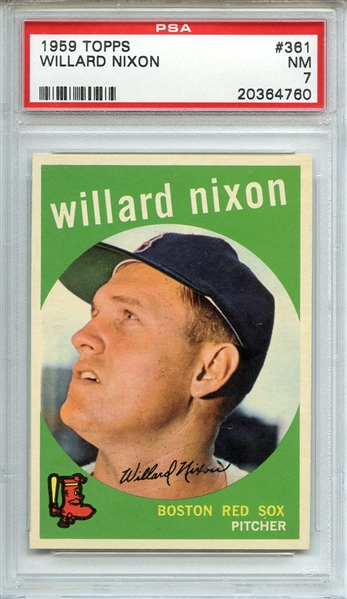 1959 TOPPS 361 WILLARD NIXON PSA NM 7