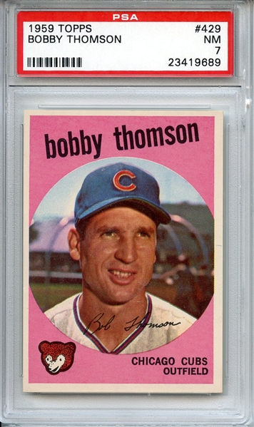 1959 TOPPS 429 BOBBY THOMSON PSA NM 7