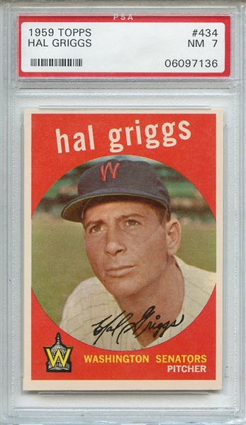 1959 TOPPS 434 HAL GRIGGS PSA NM 7