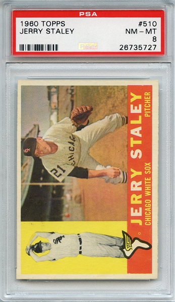 1960 TOPPS 510 JERRY STALEY PSA NM-MT 8