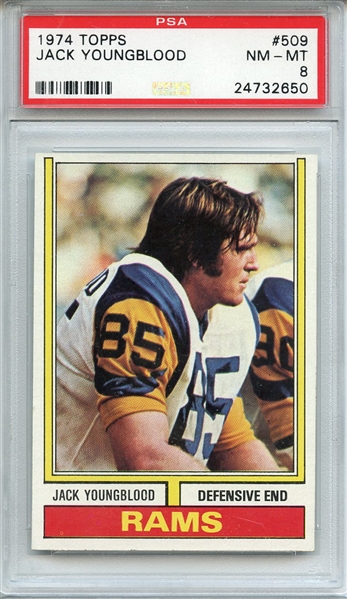 1974 TOPPS 509 JACK YOUNGBLOOD PSA NM-MT 8