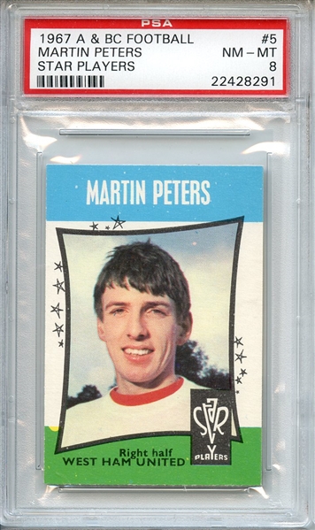 1967 A & BC FOOTBALL STAR PLAYERS 5 MARTIN PETERS STAR PLAYERS PSA NM-MT 8