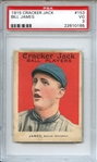 1915 CRACKER JACK 153 BILL JAMES PSA VG 3